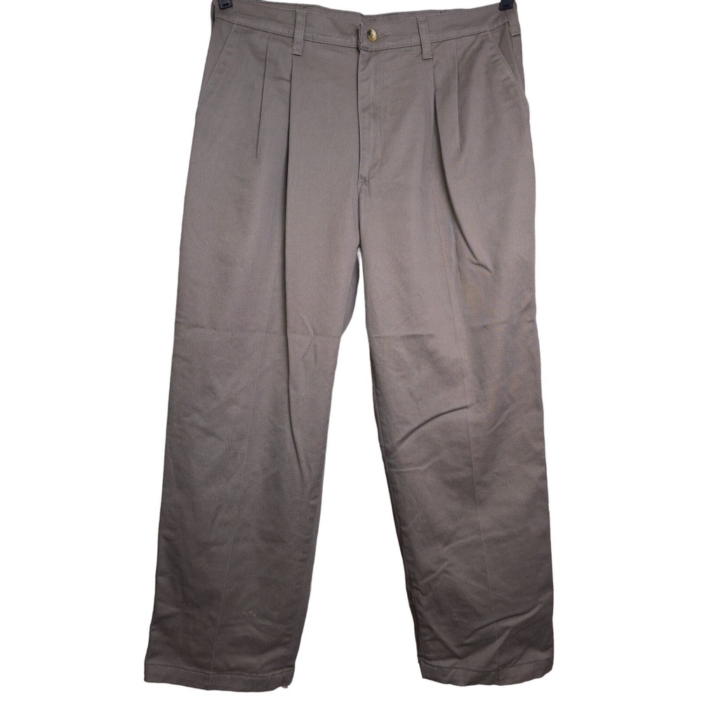 Timber Creek By Wrangler Mens Pleated Dress Pants 34x29 Cotton Khaki
